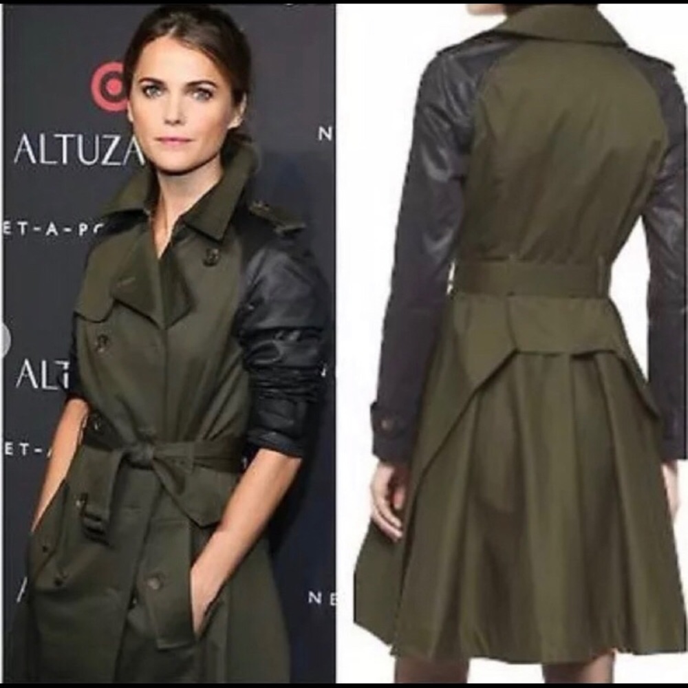 ALTUZARRA For Target Trench Coat Green &Black L
